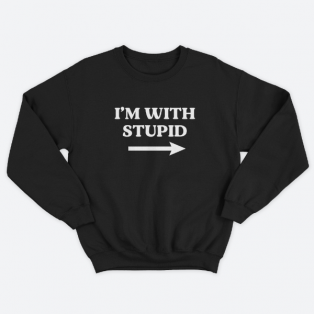 Прикольный свитшот с принтом "I'm with stupid"